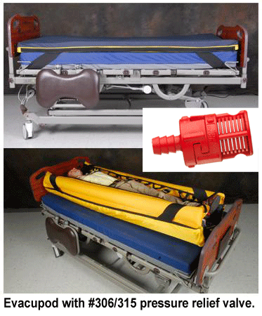 pressure relief valve for air in evacuation device