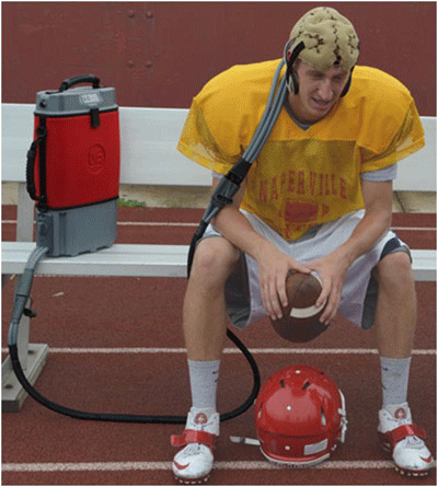 cooling technology application in use by football player