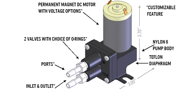 liquid pump with customizable features